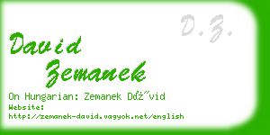 david zemanek business card